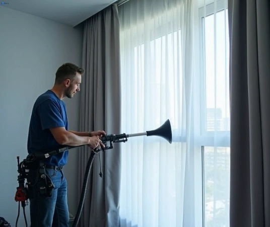Professional curtain stain removal process equipment Matty Curtain Cleaning putney-nsw